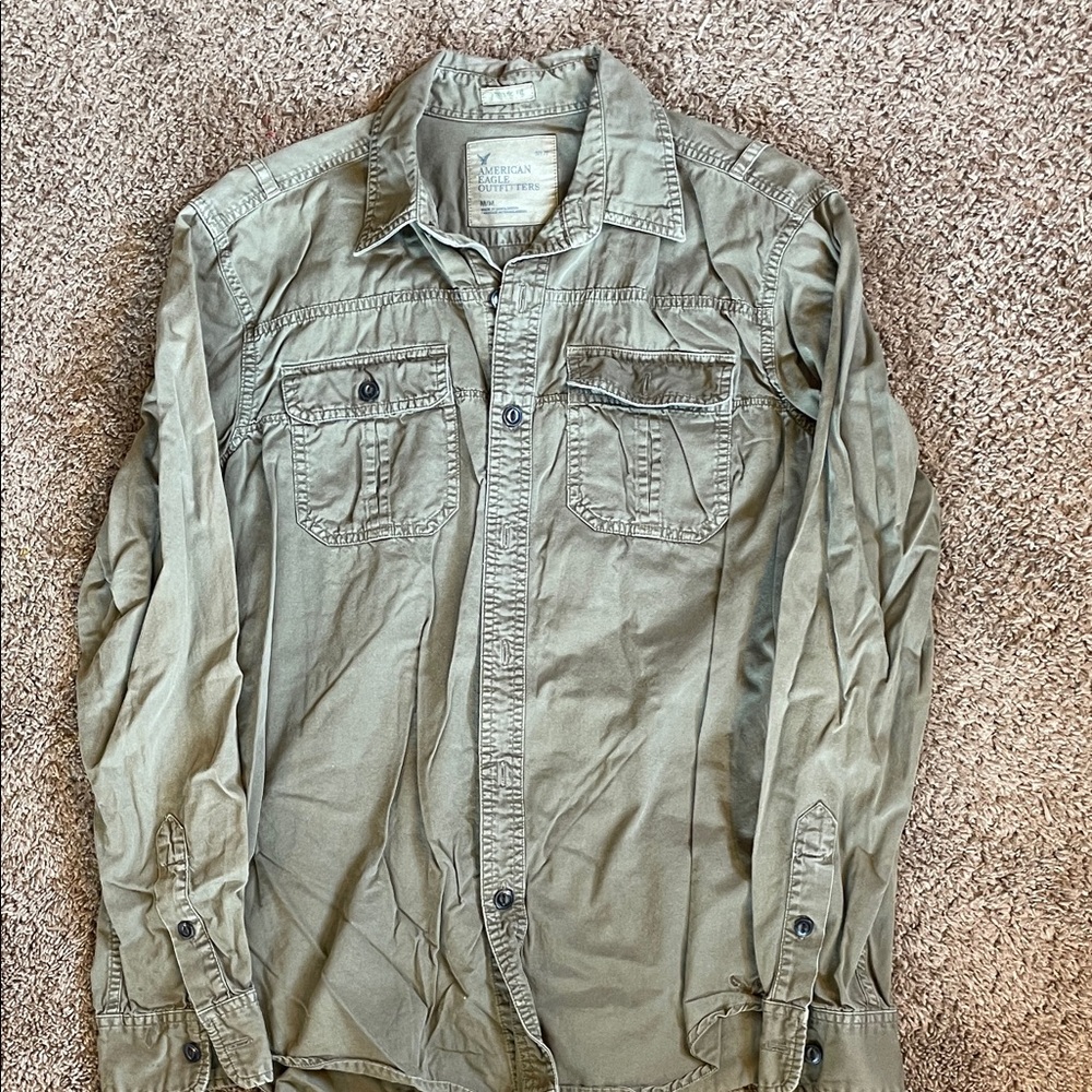 American Eagle Outfitters Khaki Shirt Jacket